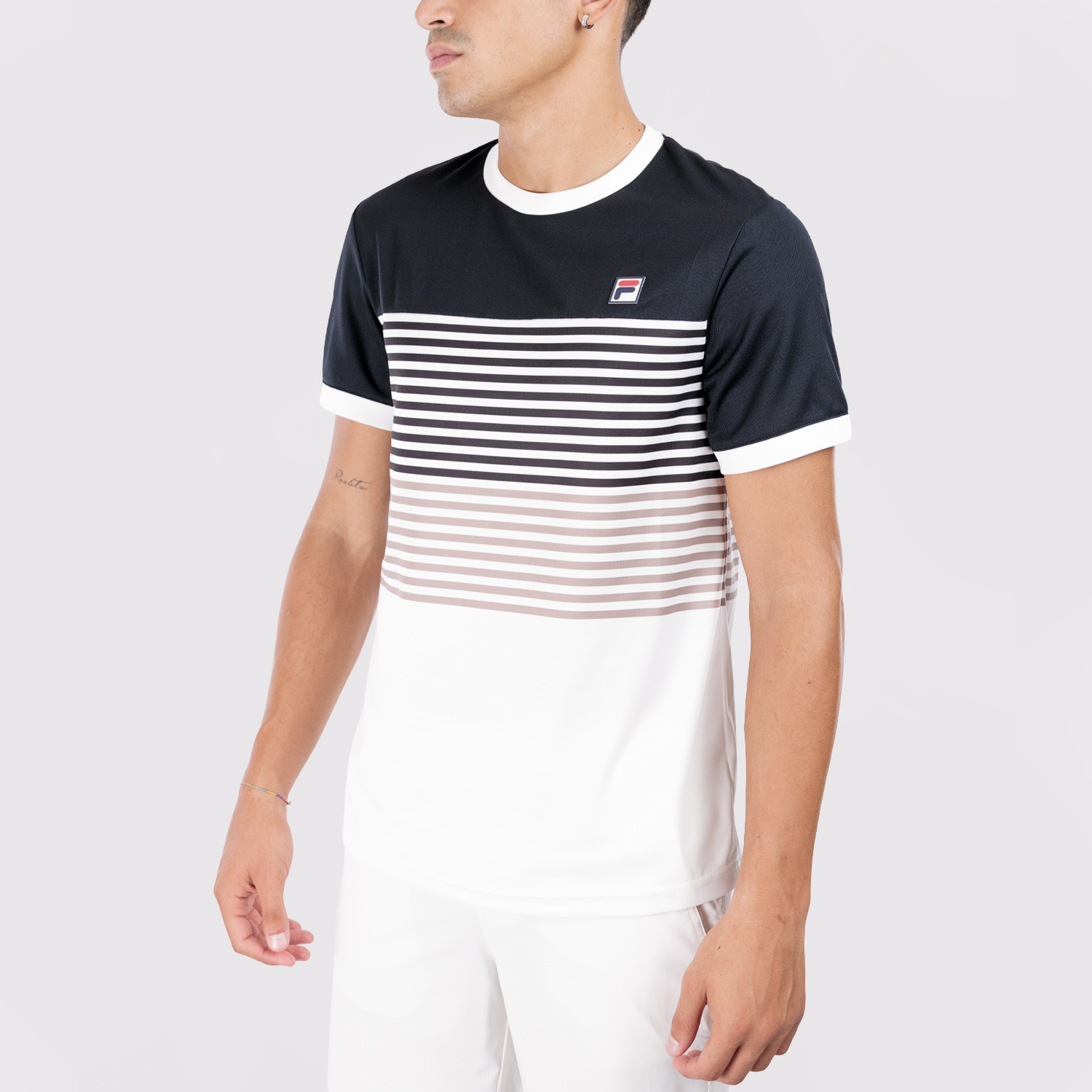 Fila BB 1983 T-Shirt - Ecru/Black/Taupe Gray Comb