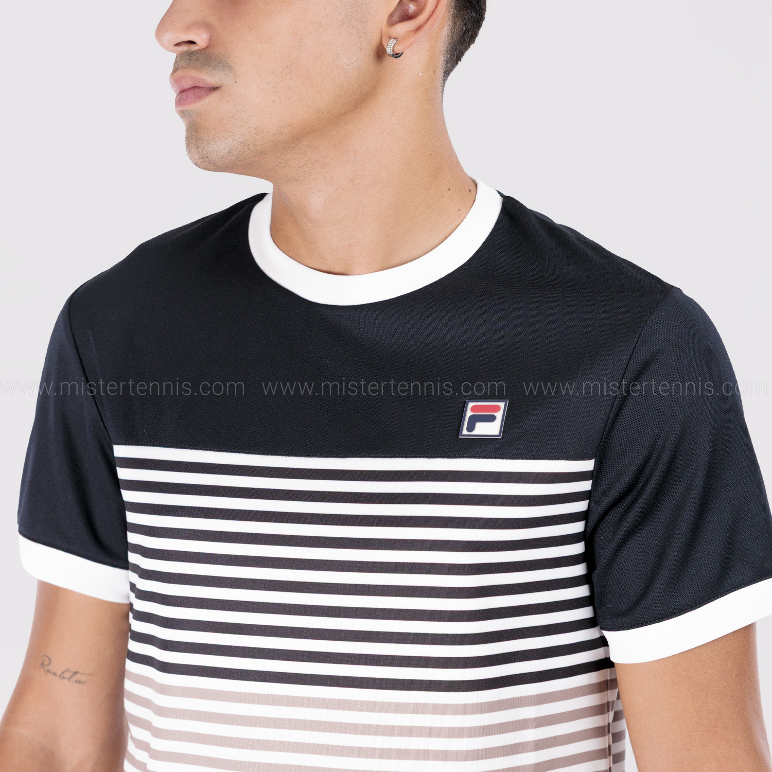 Fila BB 1983 T-Shirt - Ecru/Black/Taupe Gray Comb