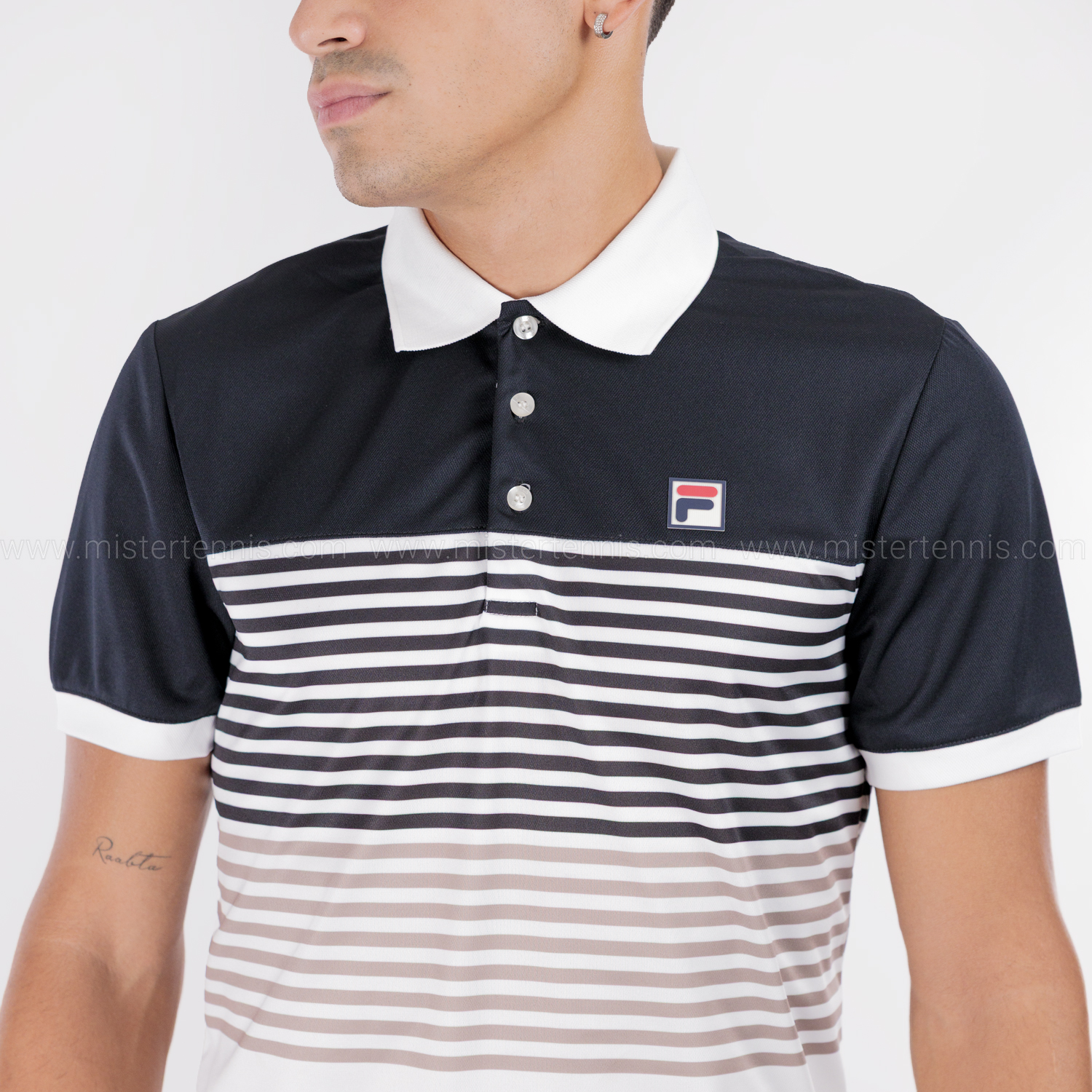 Fila BB Monte Carlo Polo - Ecru/Black/Taupe Gray Comb