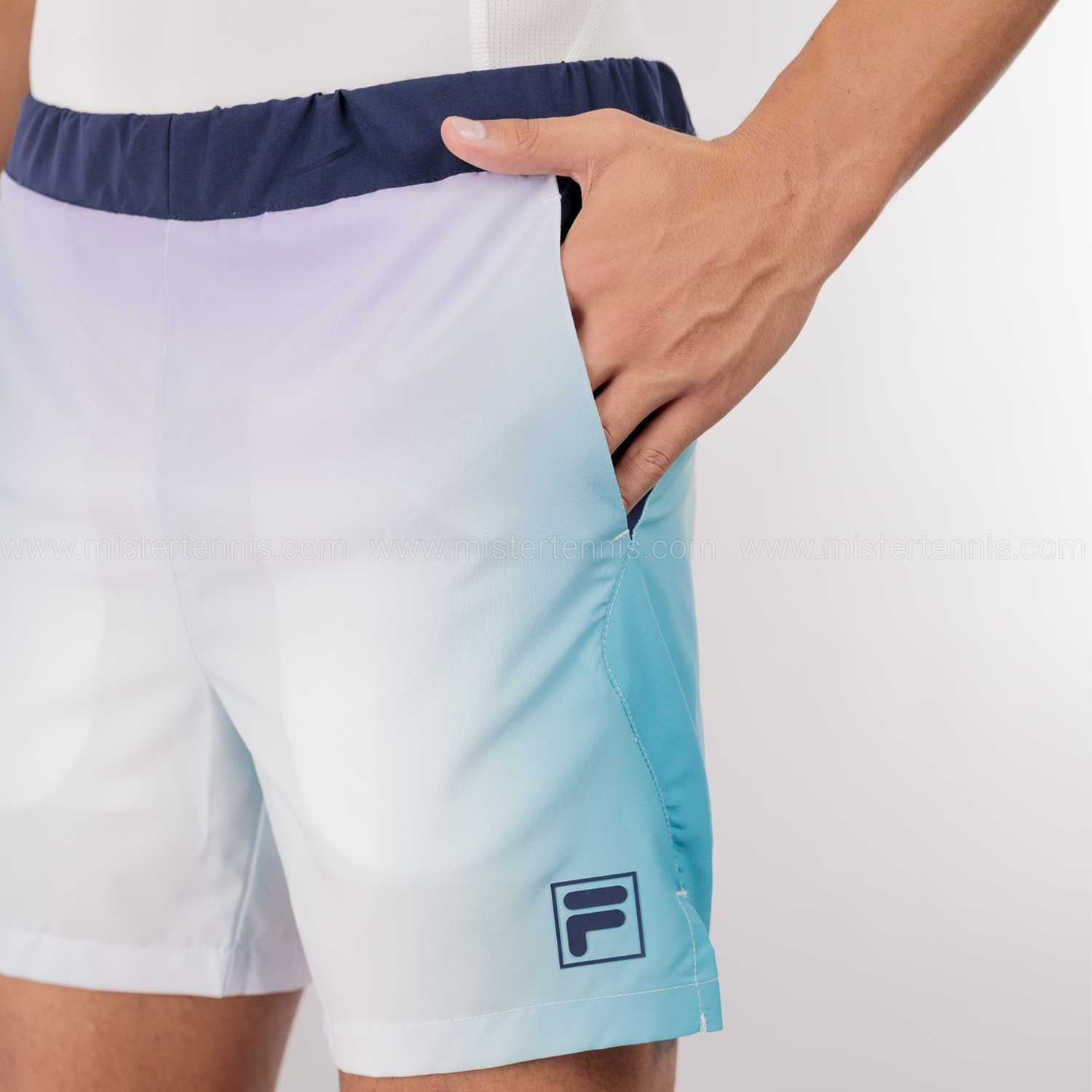 Fila Zayn 5in Shorts - Aqua Blue Graphic