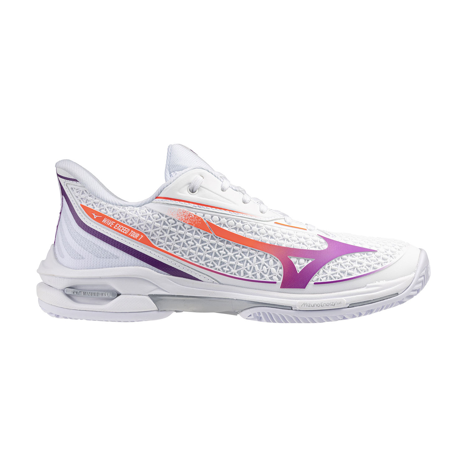 Mizuno Wave Exceed Tour 7 Clay - White/Dahlia/Lava Orange