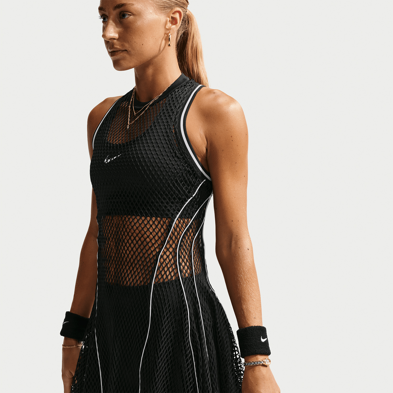 Nike Court Slam Aryna Vestido - Black/Brilliant Orange/White