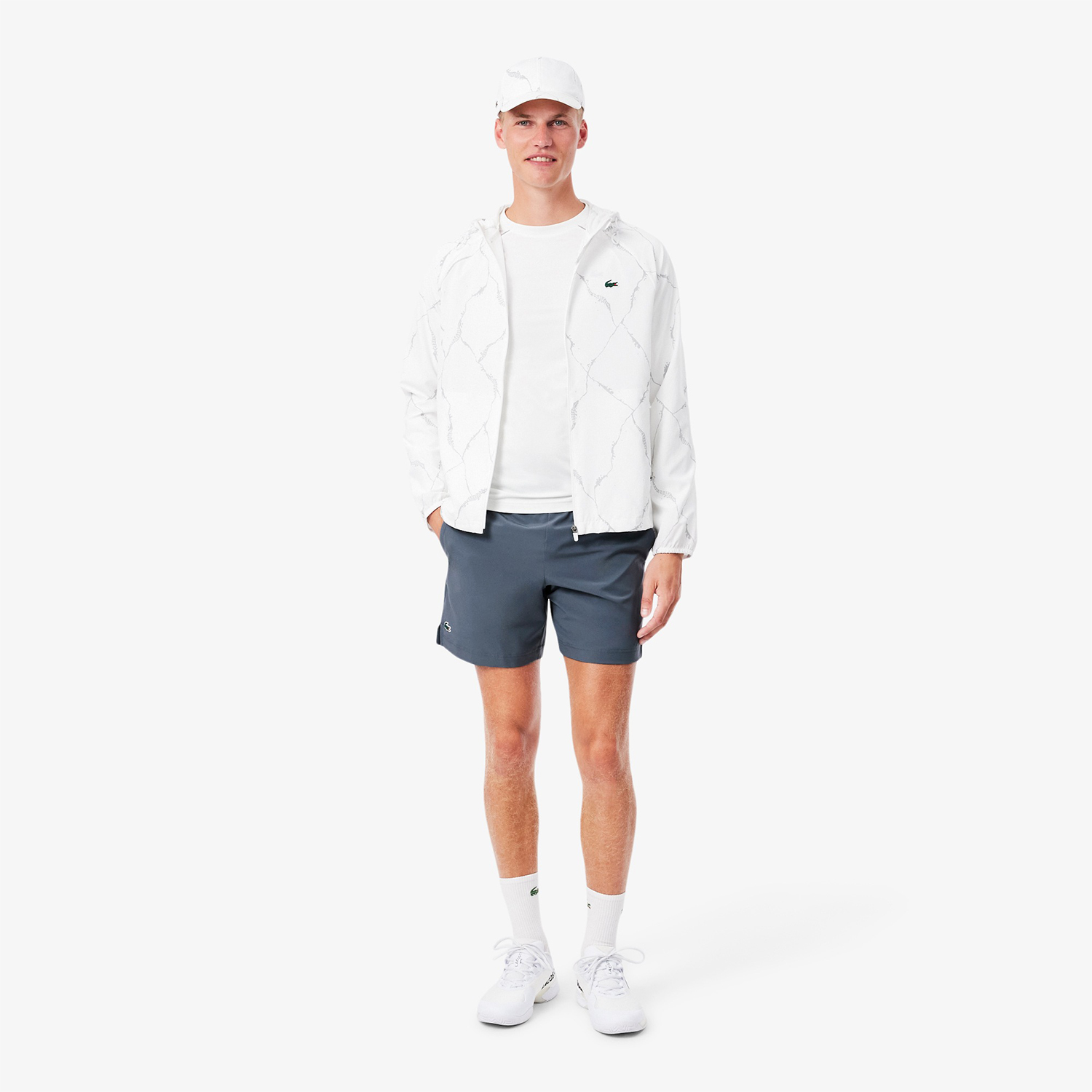 Lacoste Reflective Accent Maglia - Blanc