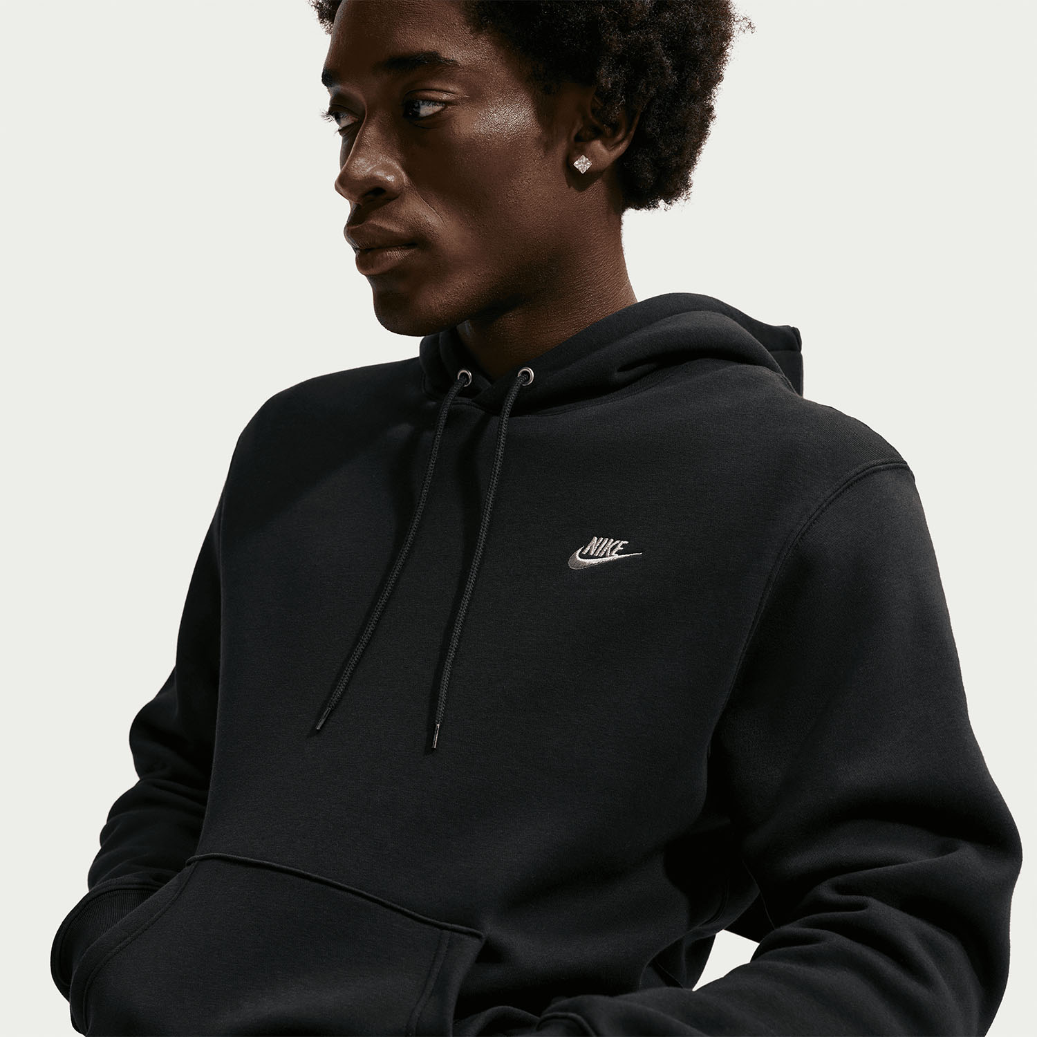 Nike Club Sudadera - Black/Metallic Silver