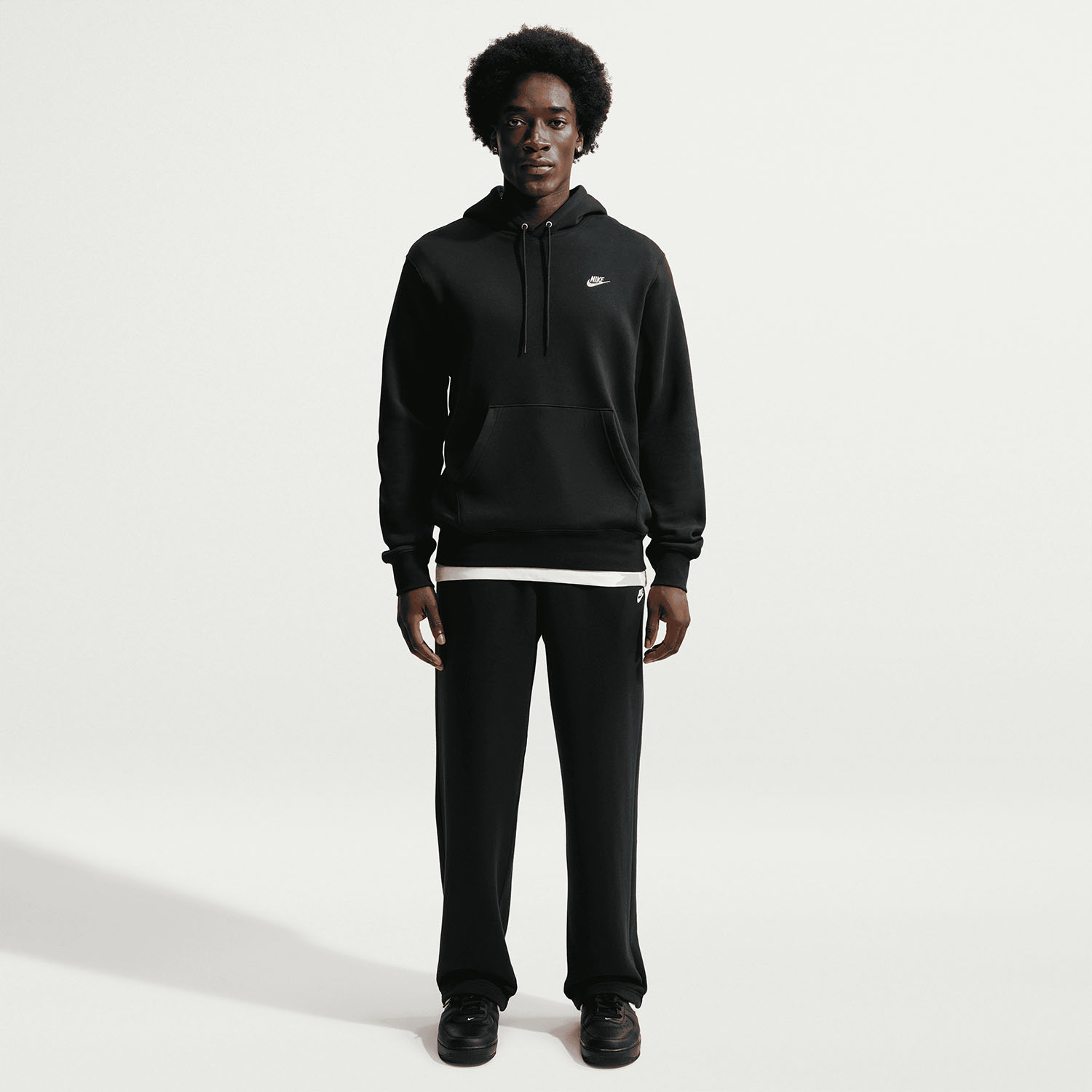 Nike Club Sudadera - Black/Metallic Silver