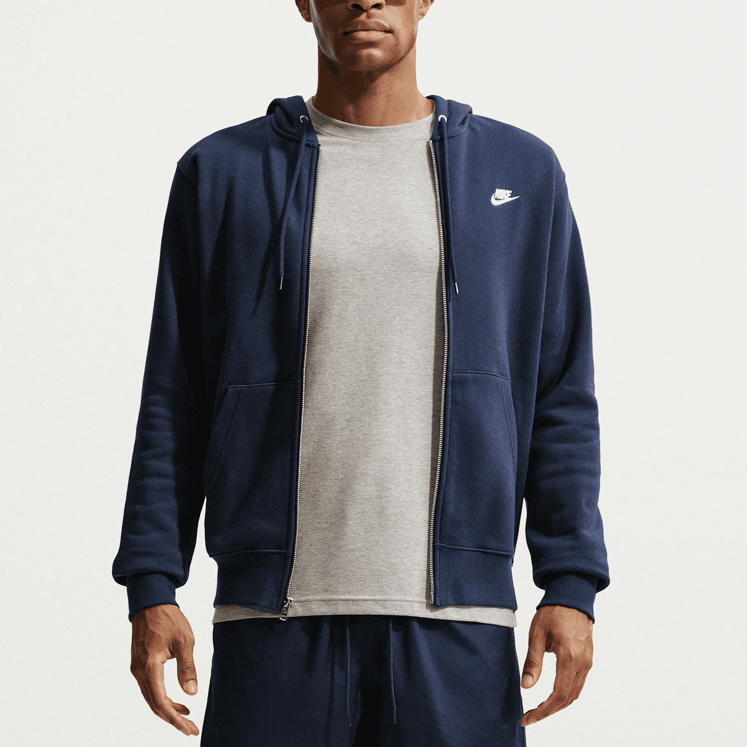 Nike Club Fleece Hoodie - Obsidian/White