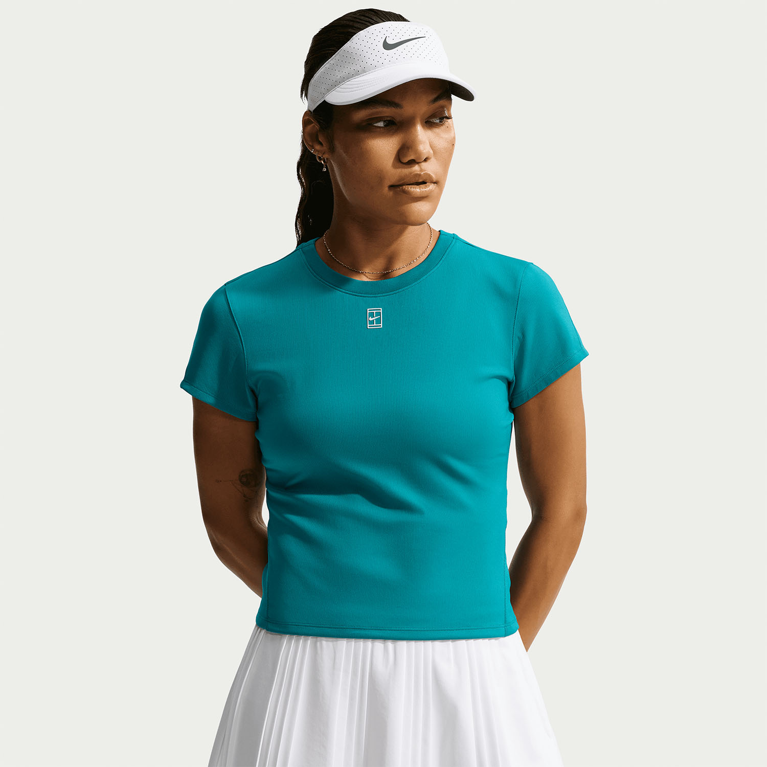 Nike Court Dri-FIT Advantage Pro T-Shirt - Bright Spruce/White