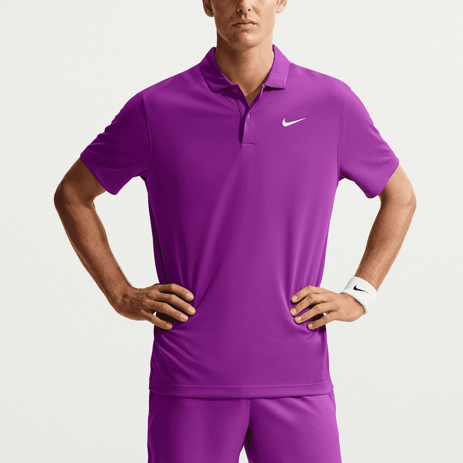 Nike Dri-FIT Solid Logo Polo - Bold Berry/White