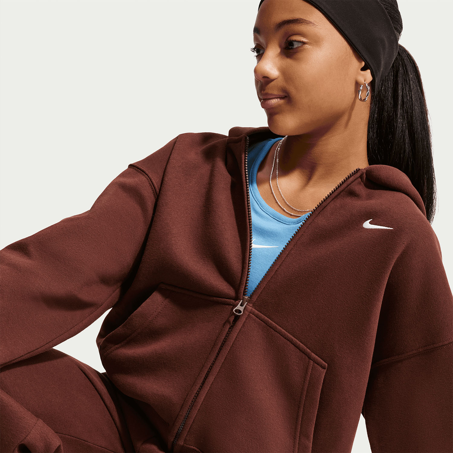 Nike Studio Fleece Sudadera Niña - Mystic Dates/White