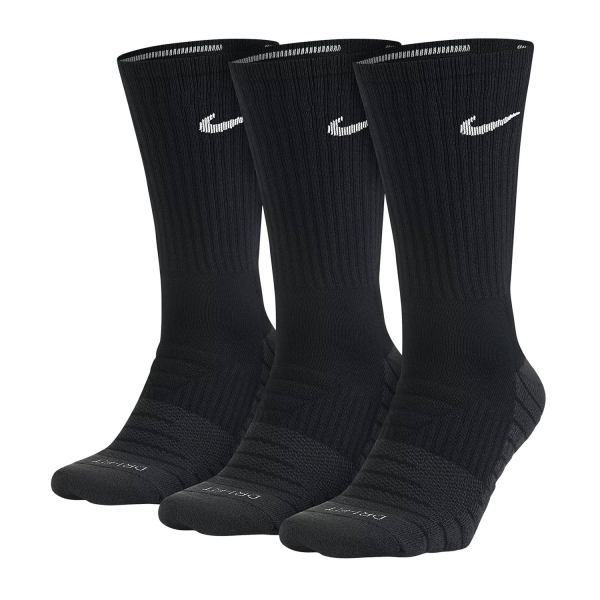 Padel Socks Nike Dry Cushion Crew x 3 Socks  Black/Grey SX5547010