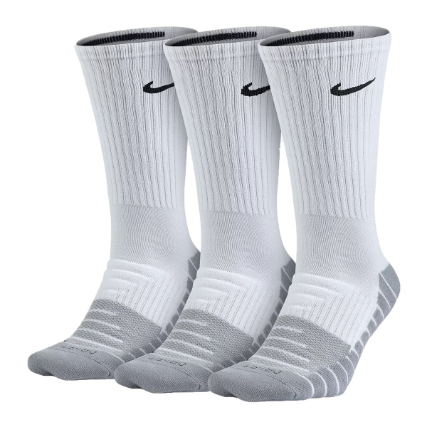 Padel Socks Nike Dry Cushion Crew x 3 Socks  White/Grey SX5547100