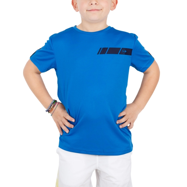 Boy's Padel Polos and Shirt Dunlop Club Crew TShirt Boy  Blue/Navy 71390