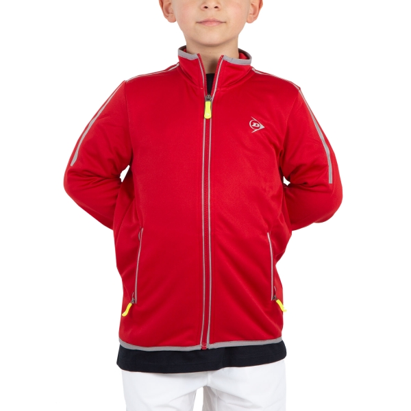Boy's Padel Jacket Dunlop Club Knitted Jacket Boy  Red/Silver 71397