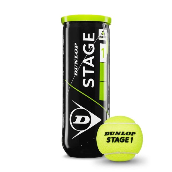 Padel Balls Dunlop Stage 1 Green  3 Ball Can 601338