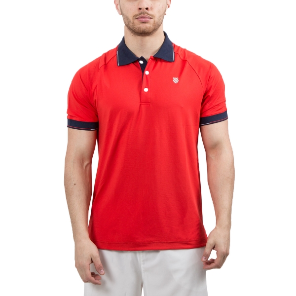 Men's Padel Polo KSwiss Heritage Classic Polo  Red/Navy 102365600