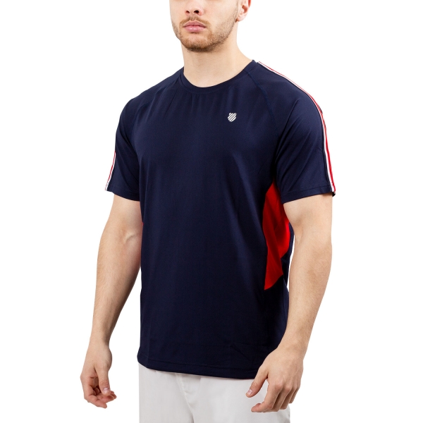 Men's T-Shirt Padel KSwiss Heritage TShirt  Navy/Red 101909400EU