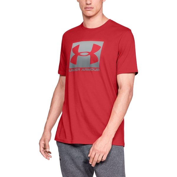 Men's T-Shirt Padel Under Armour Boxed Sportstyle TShirt  Red/Light Grey 13295810600
