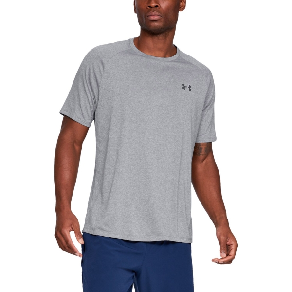 Maglietta Padel Uomo Under Armour Tech 2.0 TShirt  Light Grey 13264130036