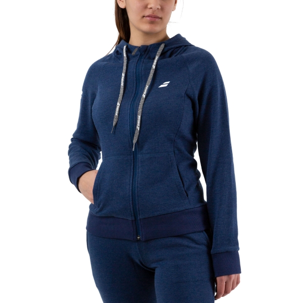 Women's Padel Shirts & Hoodies Babolat Exercise Logo Hoodie  Estate Blue Heather 4WP11214005