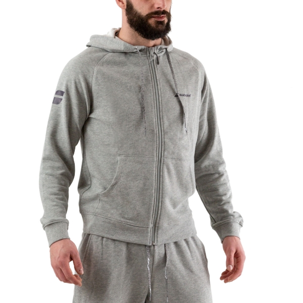 Men's Padel Shirt and Hoody Babolat Exercise Zip Hoodie  High Rise Heather 4MP11213002