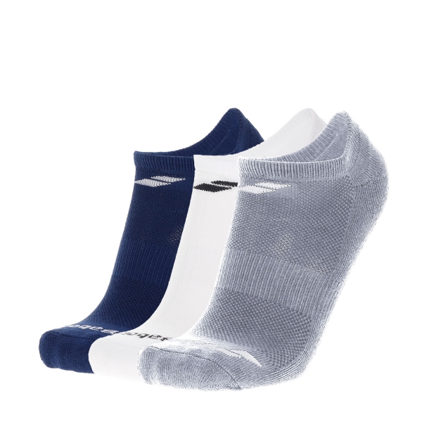 Padel Socks Babolat Tech x 3 Socks Junior  White/Estate Blue/Grey 5JA14611033