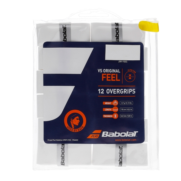 Padel Overgrip Babolat VS Original Overgrip x 12  White 654010101