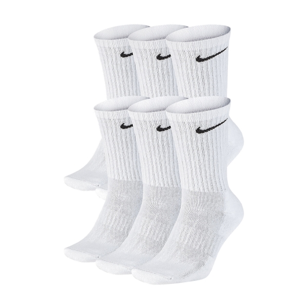 Calze Padel Nike Everyday Cushion Crew x 6 Calze  White/Black SX7666100