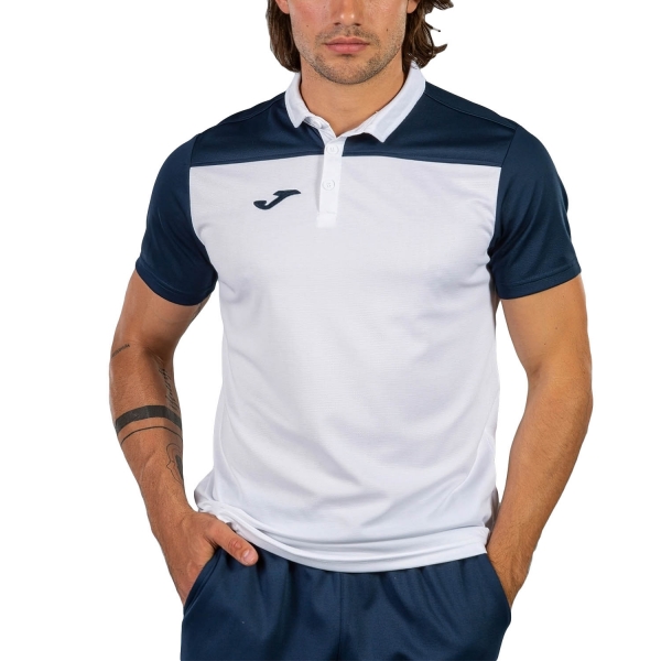 Polo Padel Hombre Joma Hobby II Polo  White/Dark Navy 101371.203