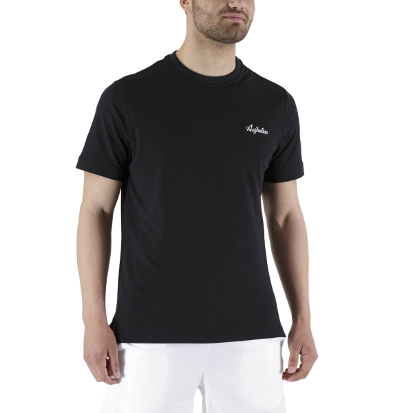 Men's T-Shirt Padel Australian Piquet TShirt  Nero LSUTS0003003