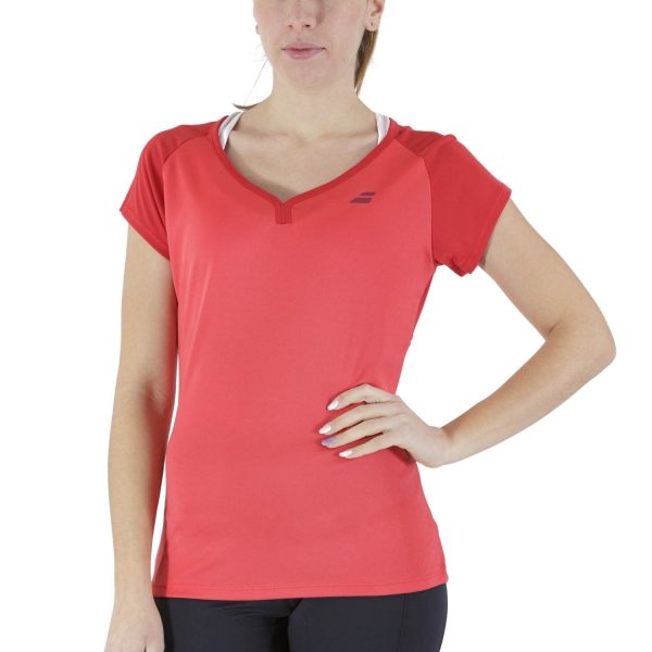 Women's Padel T-Shirt and Polo Babolat Play Cap TShirt  Tomato Red 3WP10115027