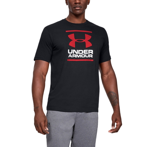 Men's T-Shirt Padel Under Armour Foundation TShirt  Black/Red 13268490001