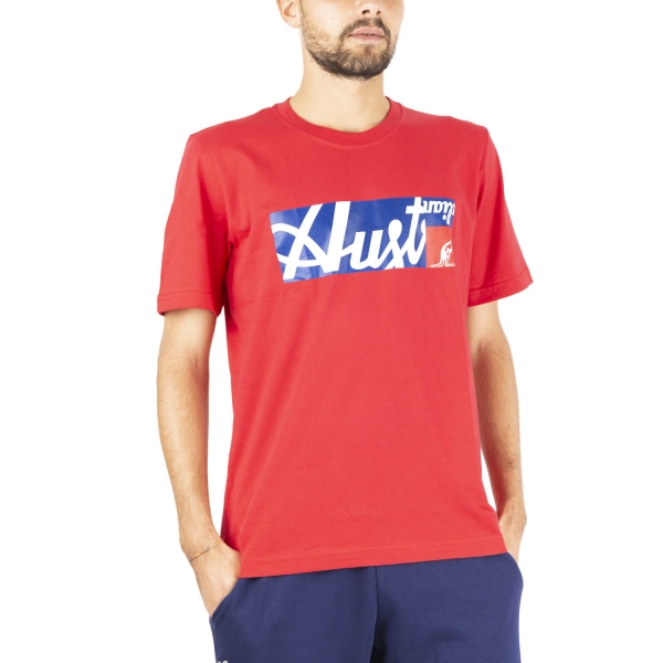 Men's T-Shirt Padel Australian All Logo Print TShirt  Tango Red SWUTS0003930