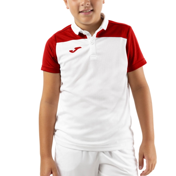Polo y Camiseta Padel Niño Joma Crew III Polo Nino  White/Red 101371.206