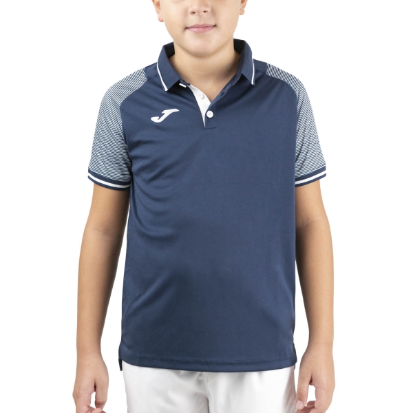 Boy's Padel Polos and Shirt Joma Essential II Polo Boy  Dark Navy/White 101509.332