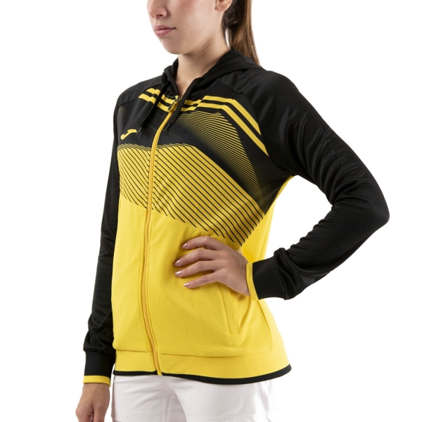 Women's Padel Shirts & Hoodies Joma Supernova II Hoodie  Yellow/Black 901067.901