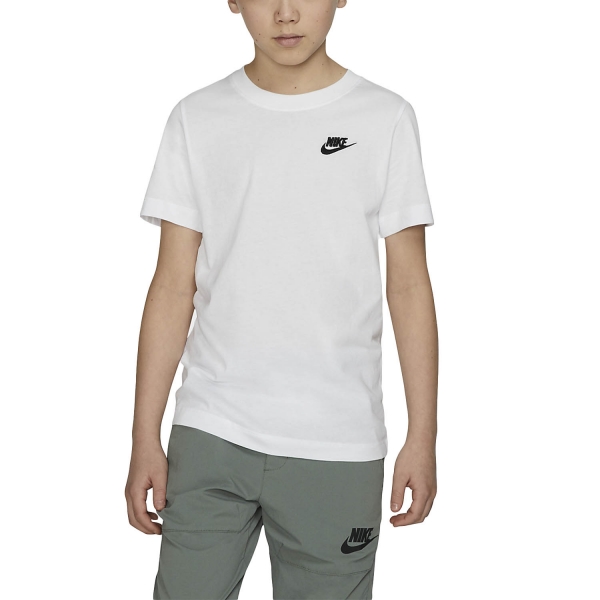 Boy's Padel Polos and Shirt Nike Futura TShirt Boy  White/Black AR5254100