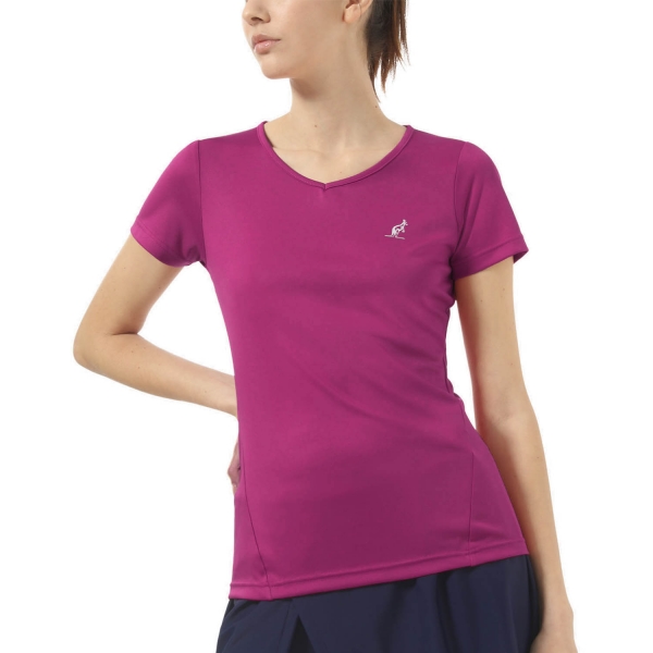 Women's Padel T-Shirt and Polo Australian Ace Open TShirt  Magenta TEDTS0008414