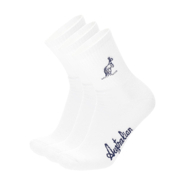 Padel Socks Australian Logo x 3 Socks  White TEXCZ0009002