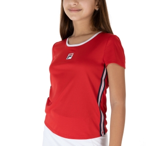 Girl's Padel Tanks and Shirts Fila Lucy TShirt Girls  Red FJL212130E500