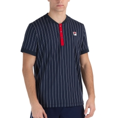 Fila Stripes Button Camiseta - Peacoat Blue/White