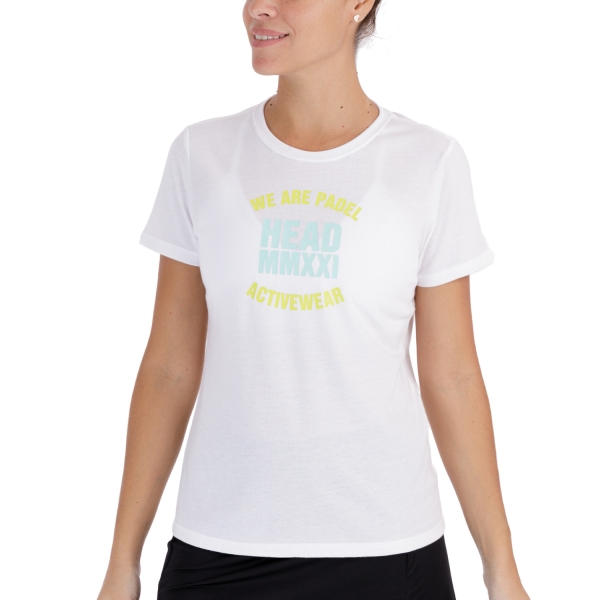 Women's Padel T-Shirt and Polo Head Skip TShirt  White 814721WH