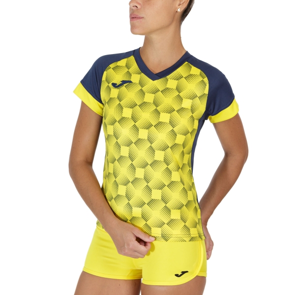 Joma Supernova III Maglietta da Padel Donna - Dark Navy/Yellow