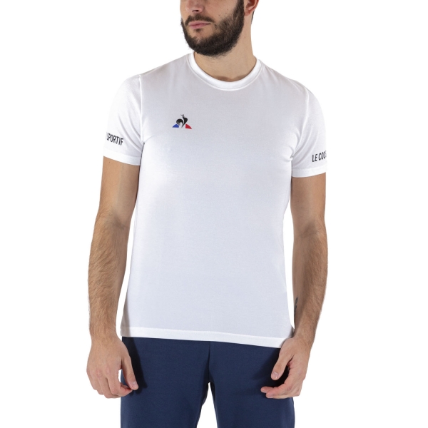Men's T-Shirt Padel Le Coq Sportif Logo TShirt  New Optical White 2020720