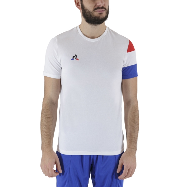 Men's T-Shirt Padel Le Coq Sportif Match TShirt  New Optical White/Cobalt 2020638