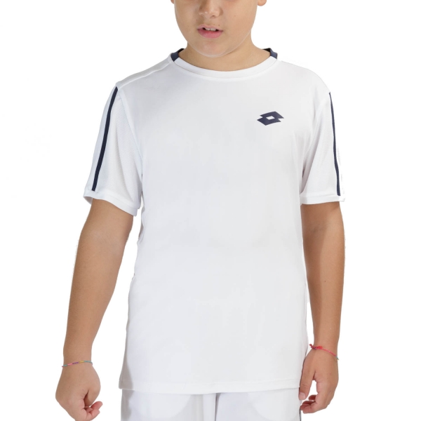 Boy's Padel Polos and Shirt Lotto Squadra II TShirt Boys  Bright White 2154620F1