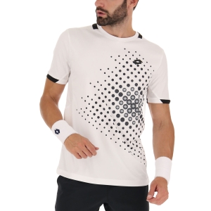 Camiseta Padel Hombre Lotto Top IV Graphic Camiseta  Bright White/All Black 2173401CY