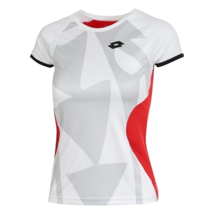 Girl's Padel Tanks and Shirts Lotto Top Ten III TShirt Girl  Bright White/Flame Red 2167120FB