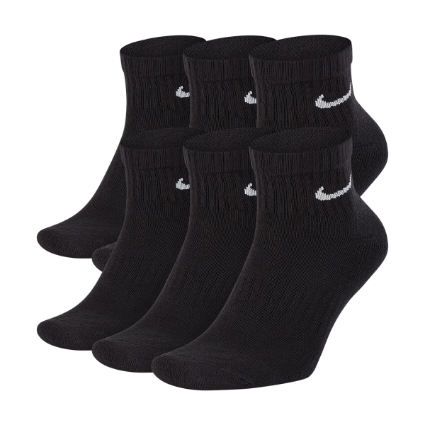 Padel Socks Nike Everyday Cushion x 6 Socks  Black/White SX7669010