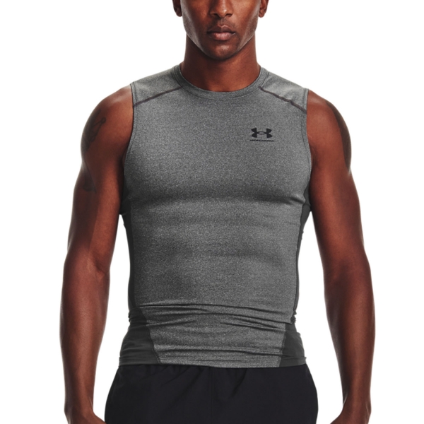 Men's T-Shirt Padel Under Armour HeatGear Compression Tank  Carbon Heather/Black 13615220090