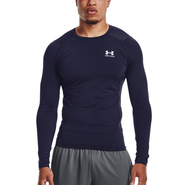 Maglia e Felpa Padel Uomo Under Armour HeatGear Compression Maglia  Midnight Navy/White 13615240410